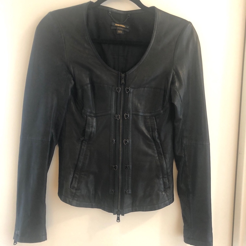 Diesel Motorcycle Leather Jacket Sz Small
